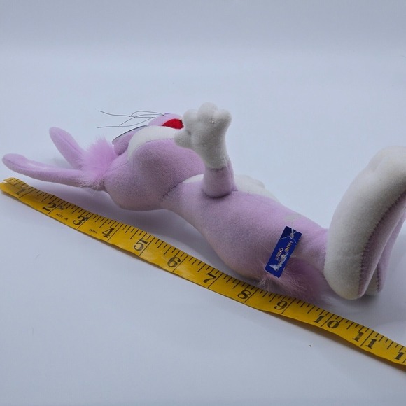 Vintage Posable Purple Bunny Plush Figure‎ with Whiskers Handmade Easter Décor - Picture 9 of 9